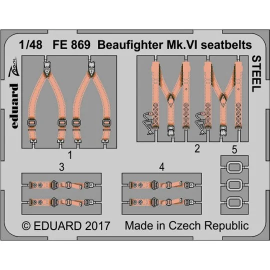 Beaufighter Mk.VI seatbelts STEEL f.Tami, 1/48 - Eduard Accessories...