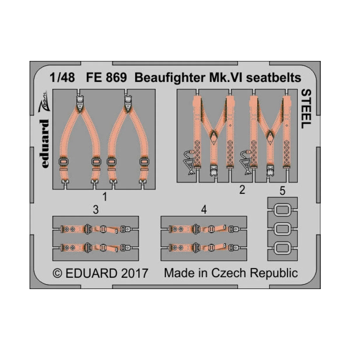 Beaufighter Mk.VI seatbelts STEEL f.Tami, 1/48 - Eduard Accessories...