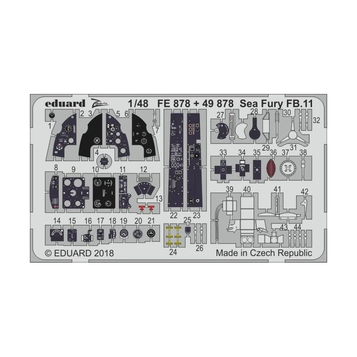 Sea Fury FB.11 for Airfix, 1/48 - Eduard Accessories FE878 Sea Fury FB.11 for Airfix, 1/48 - Eduard Accessories FE878