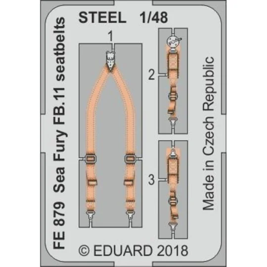 Sea Fury FB.11 seatbelts STEEL f.Airfix - Eduard Accessories FE879