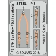 Sea Fury FB.11 seatbelts STEEL f.Airfix - Eduard Accessories FE879