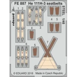 He 111H-3 seatbelts STEEL for ICM - Eduard Accessories FE887