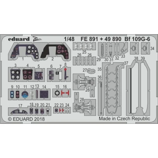 Bf 109G-6 for Tamiya - Eduard Accessories FE891