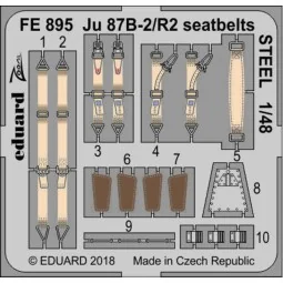 Ju 87B-2/R2 seatbelts STEEL for Airfix - Eduard Accessories FE895