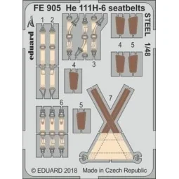 HE 111H-6 seatbelts STEEL for ICM - Eduard Accessories FE905