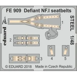 Defiant NF.I seatbelts STEEL f.Airfix, 1/48 - Eduard Accessories FE909
