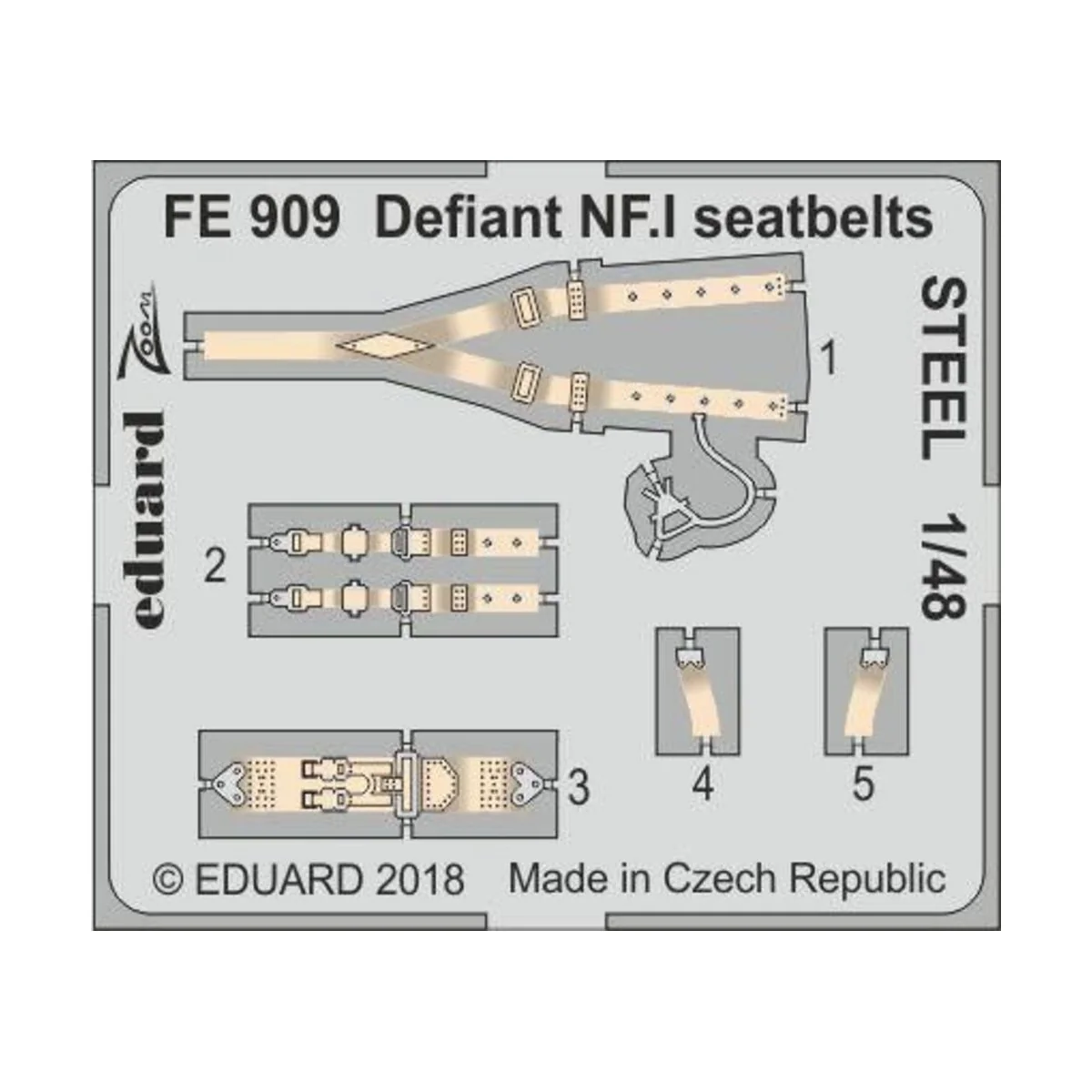 Defiant NF.I seatbelts STEEL f.Airfix - Eduard Accessories FE909