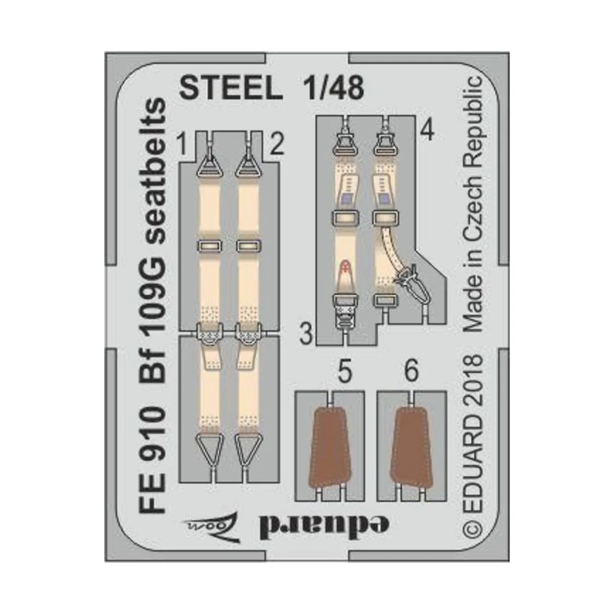 Bf 109G seatbelts STEEL for Eduard - Eduard Accessories FE910