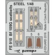Bf 109G seatbelts STEEL for Eduard, 1/48 - Eduard Accessories FE910