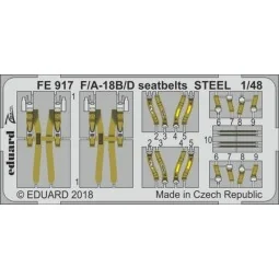 F/A-18B/D seatbelts STEEL f.Kinetic, 1/48 - Eduard Accessories FE917