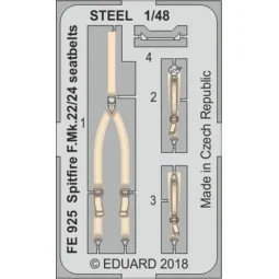 Spitfire F.Mk.22/24 seatbelts STEEL f.Ai, 1/48 - Eduard Accessories...