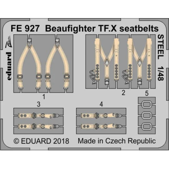 Beaufighter TF.X seatbelts STEEL f.Revell, 1/48 - Eduard Accessorie...