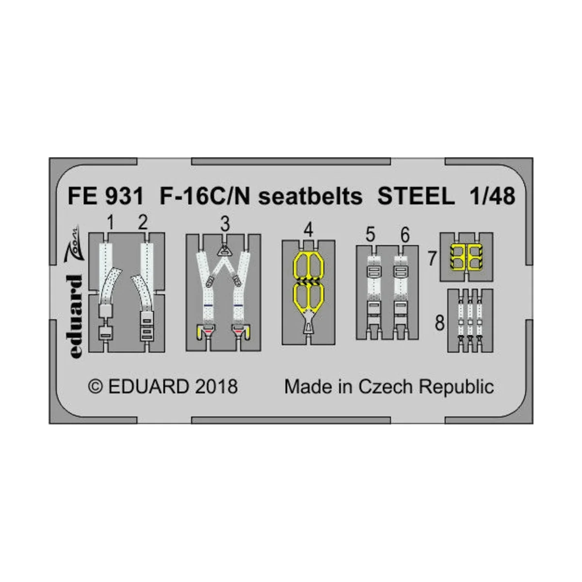 F-16C/N seatbelts STEEL for Tamiya - Eduard Accessories FE931