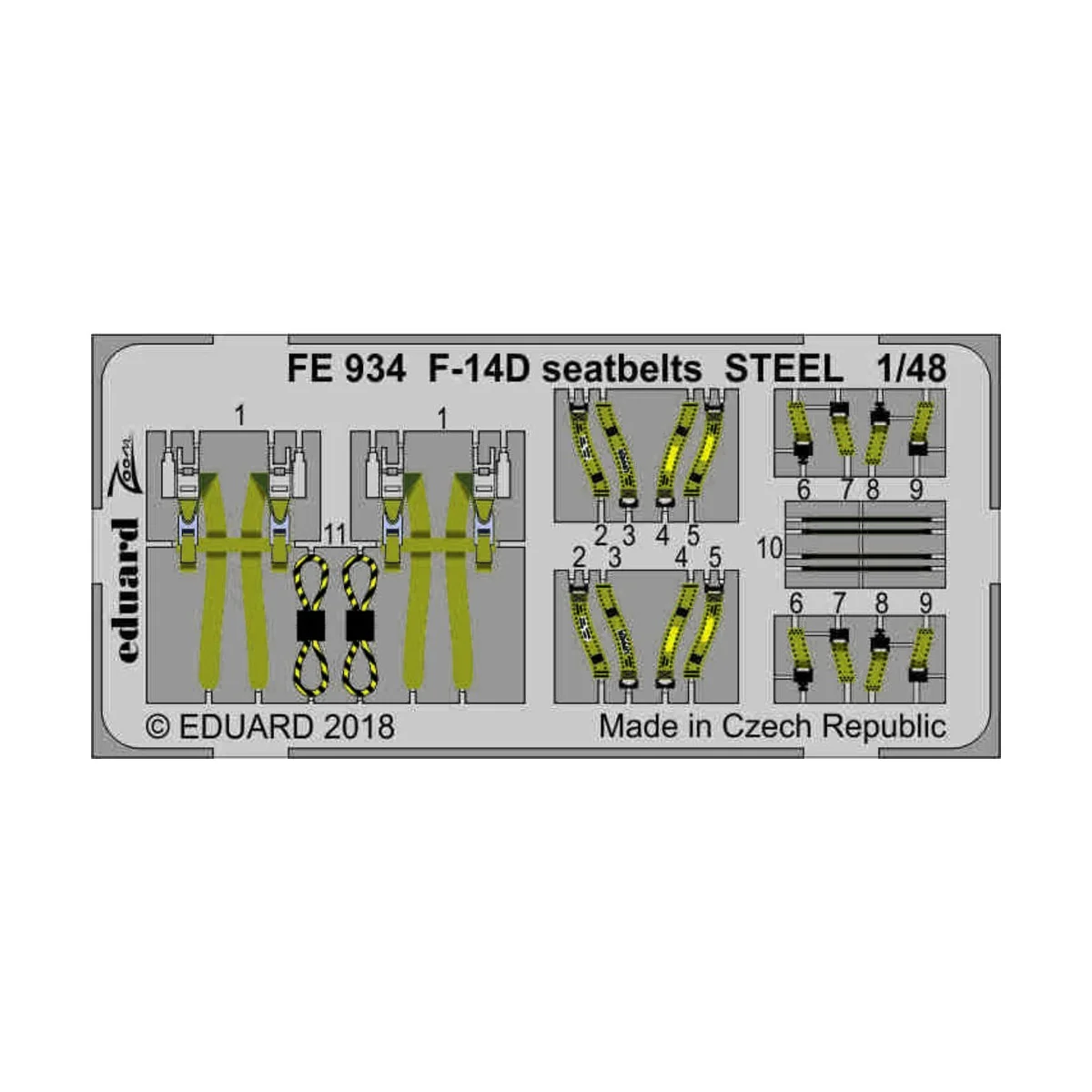 F-14D seatbelts STEEL for Tamiya, 1/48 - Eduard Accessories FE934
