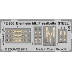 Blenheim Mk.IF seatbelts STEEL for Airfi - Eduard Accessories FE936
