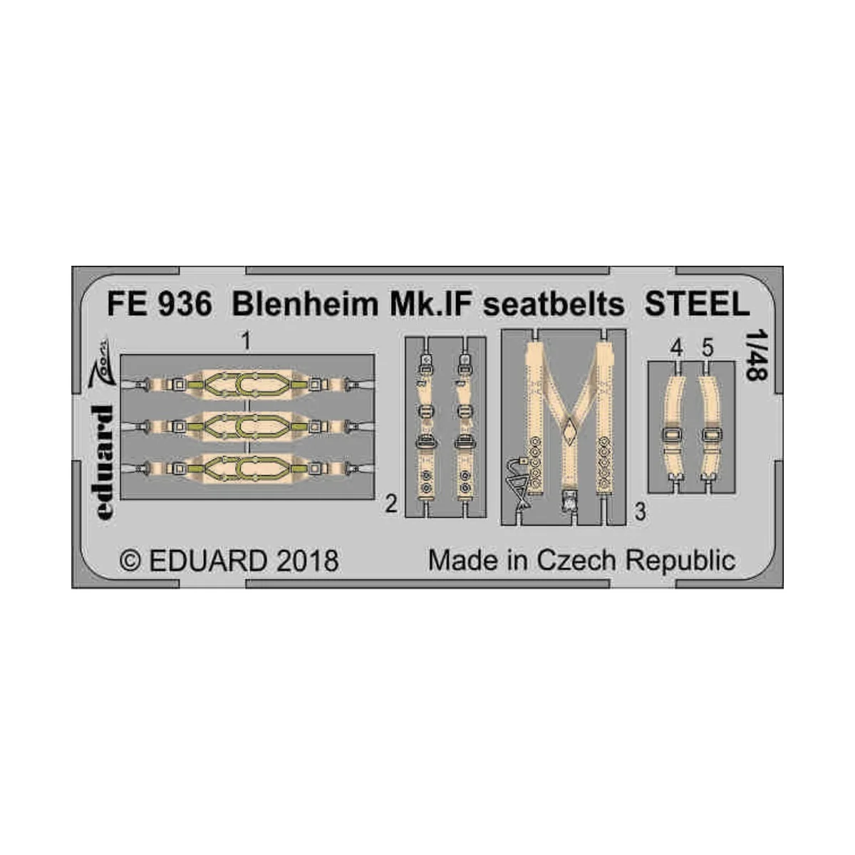 Blenheim Mk.IF seatbelts STEEL for Airfi, 1/48 - Eduard Accessories...