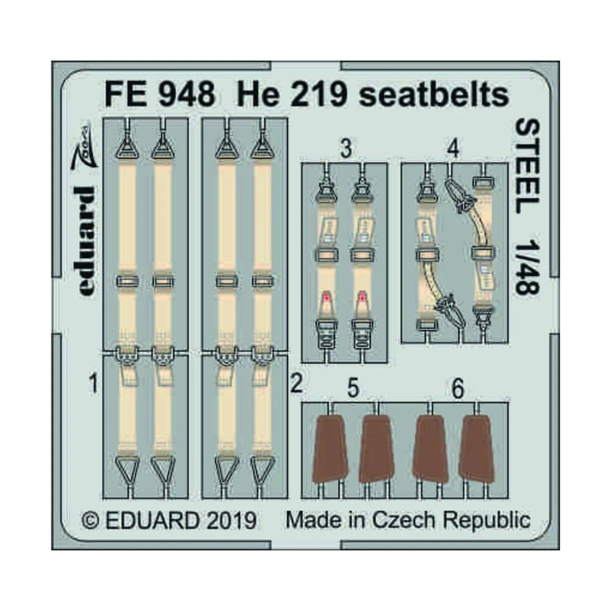 He 219 seatbelts STEEL for Tamiya - Eduard Accessories FE948