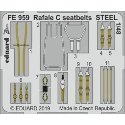 Rafale C seatbelts STEEL for Revell, 1/48 - Eduard Accessories FE959