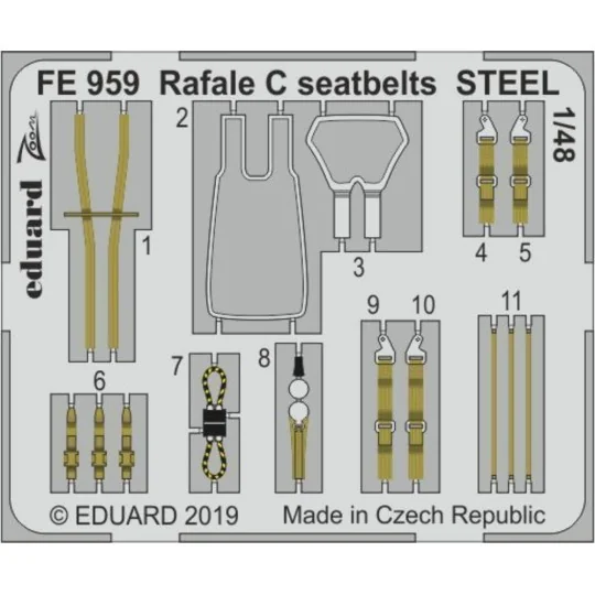 Rafale C seatbelts STEEL for Revell, 1/48 - Eduard Accessories FE959