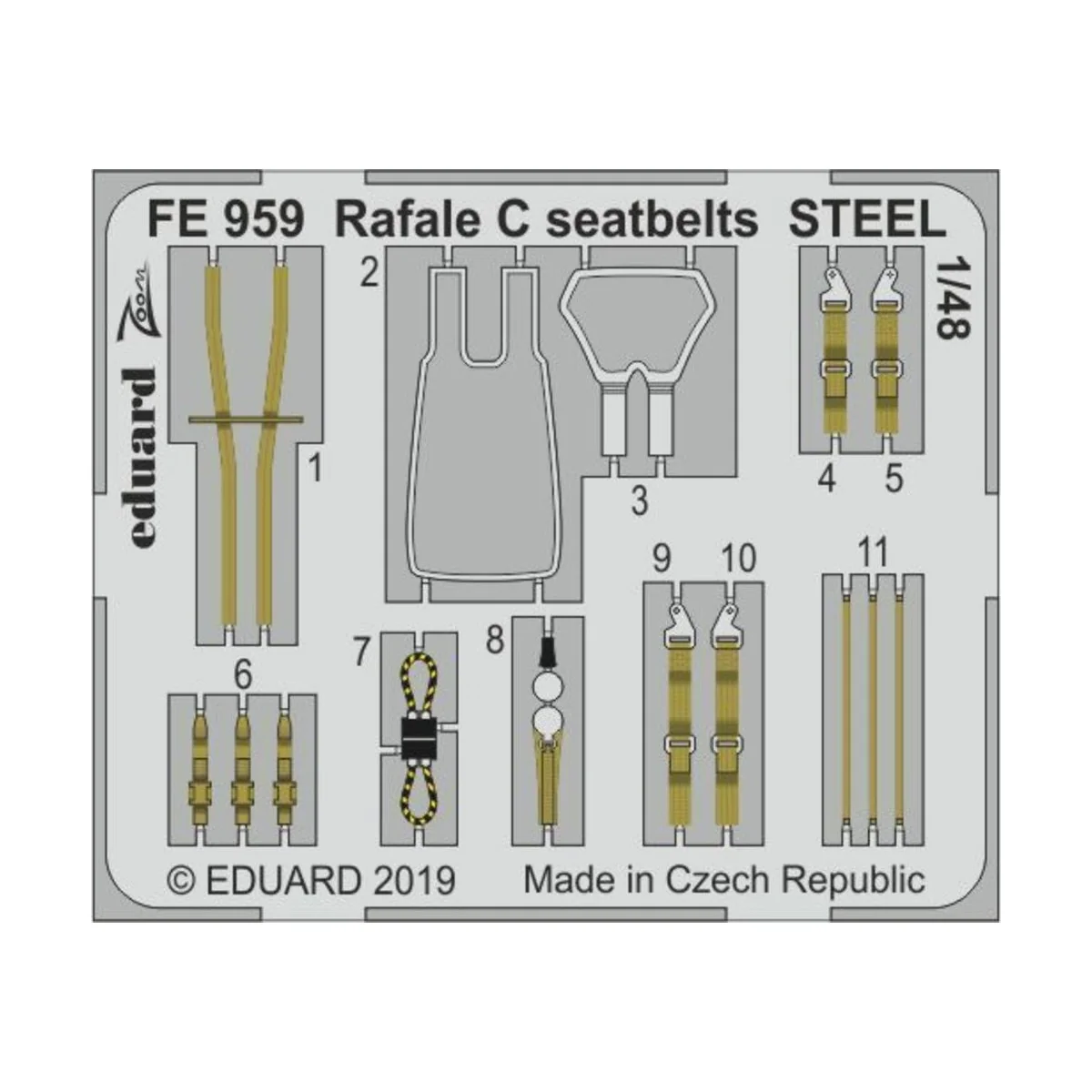 Rafale C seatbelts STEEL for Revell - Eduard Accessories FE959