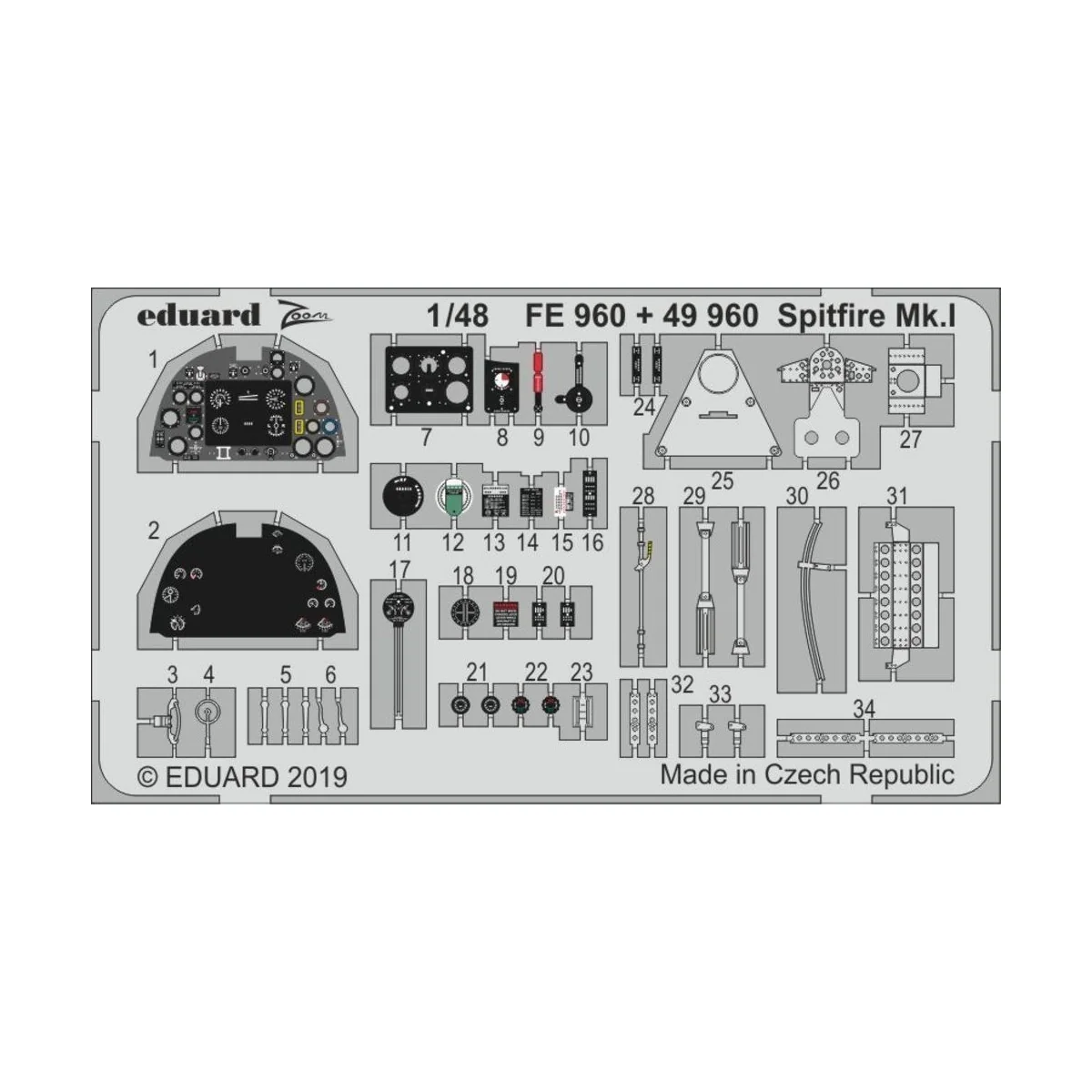 Spitfire Mk.I for Tamiya, 1/48 - Eduard Accessories FE960