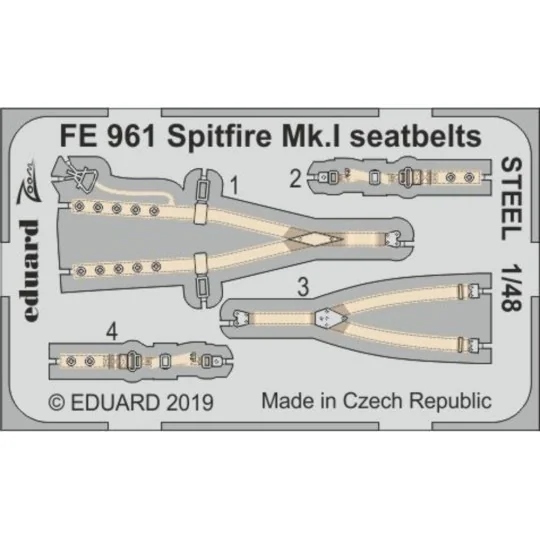 Spitfire Mk.I seatbelts STEEL f. Tamiya, 1/48 - Eduard Accessories ...