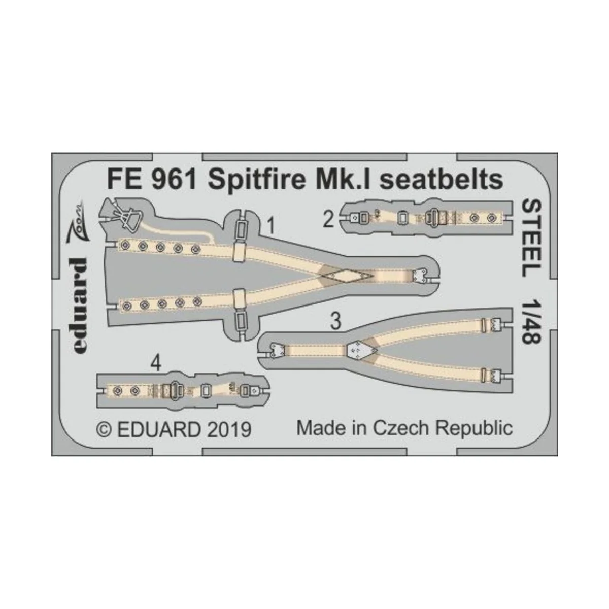 Spitfire Mk.I seatbelts STEEL f. Tamiya - Eduard Accessories FE961