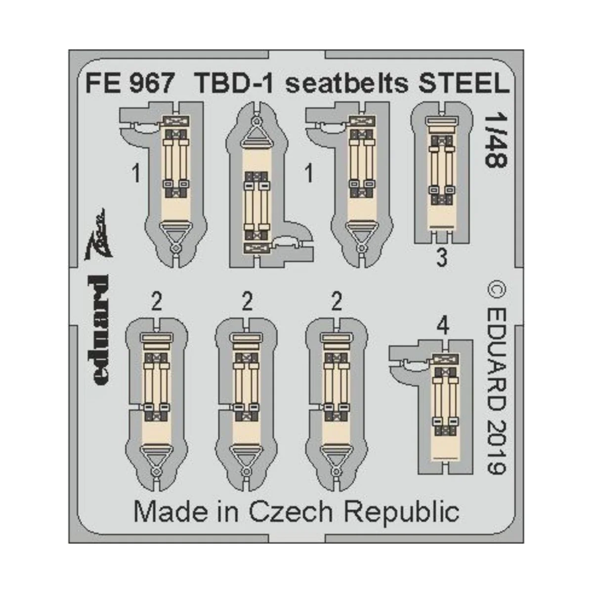 TBD-1 seatbelts STEEL f.Great WAll Hobby, 1/48 - Eduard Accessories...