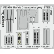 Rafale C seatbelts grey STEEL f.Revell - Eduard Accessories FE968
