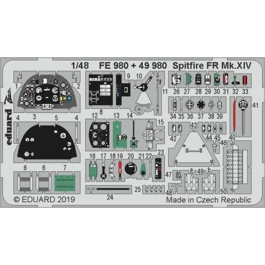 Spitfire FR Mk.XIV for Airfix - Eduard Accessories FE980