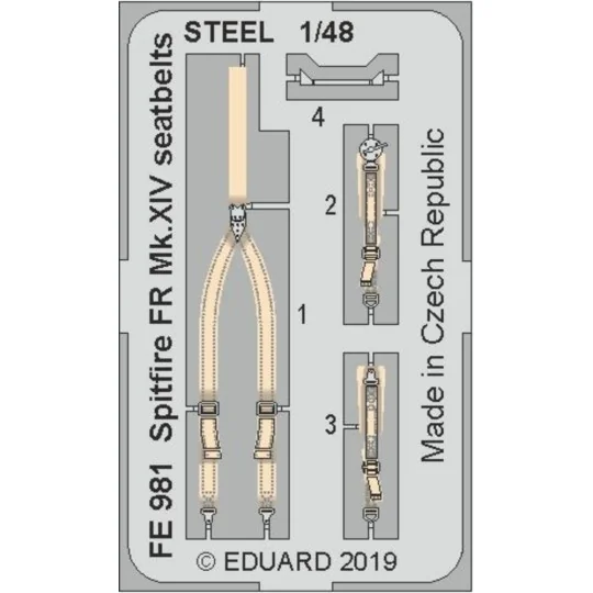 Spitfire FR Mk.XIV seatbeltsSTEEL f.Airf - Eduard Accessories FE981