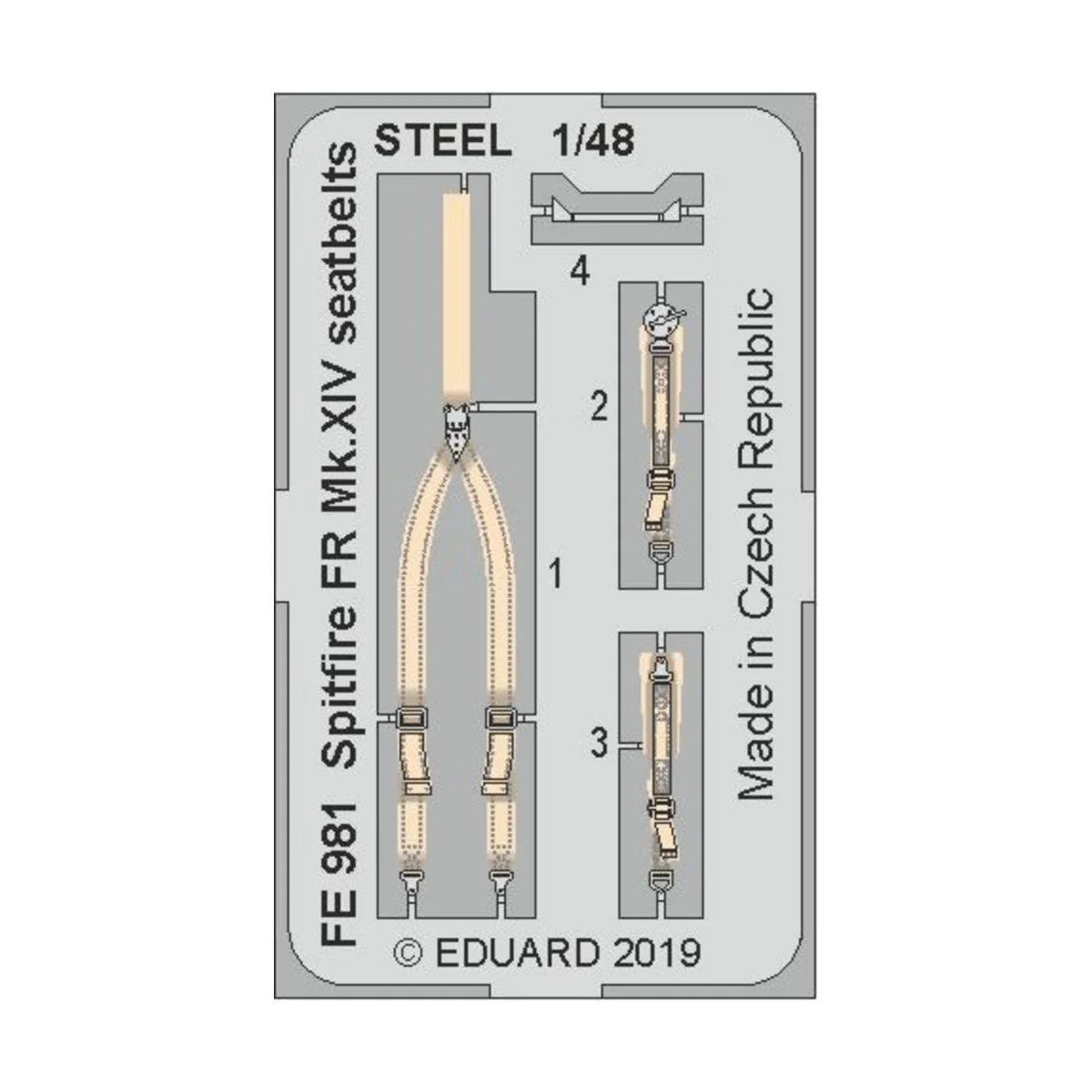 Spitfire FR Mk.XIV seatbeltsSTEEL f.Airf - Eduard Accessories FE981