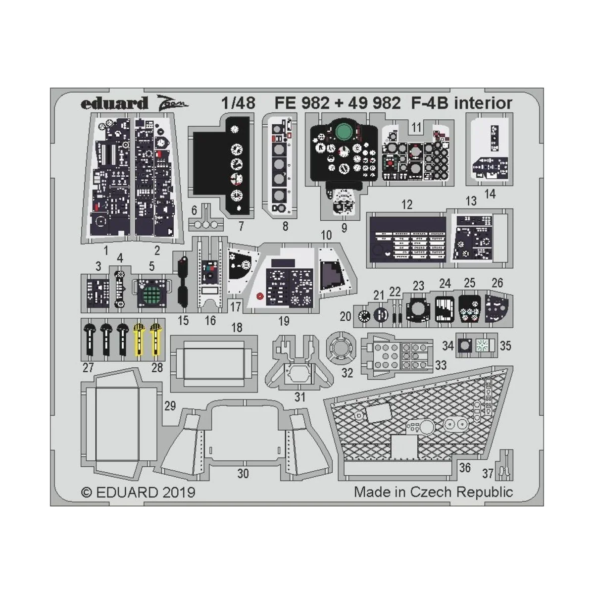 F-4B interior for Academy, 1/48 - Eduard Accessories FE982