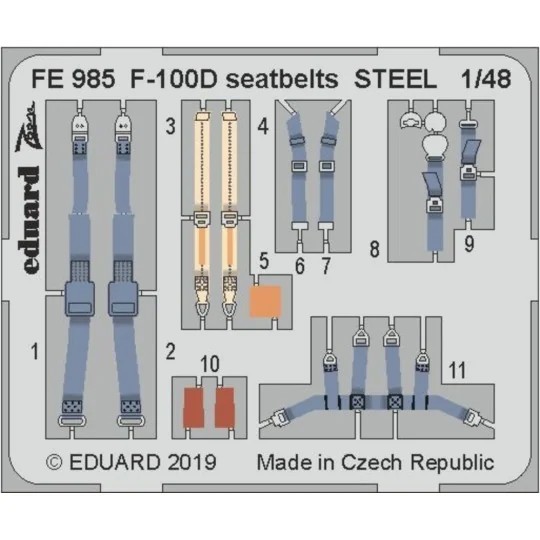 F-100D seatbelts STELL for Trumpeter, 1/48 - Eduard Accessories FE985