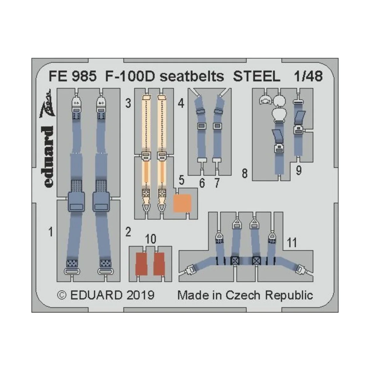 F-100D seatbelts STELL for Trumpeter, 1/48 - Eduard Accessories FE985
