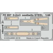 II-2m3 seatbelts STEEL for Tamiya, 1/48 - Eduard Accessories FE997