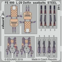 L-29 Delfin seatbelts STEEL for AMK - Eduard Accessories FE999