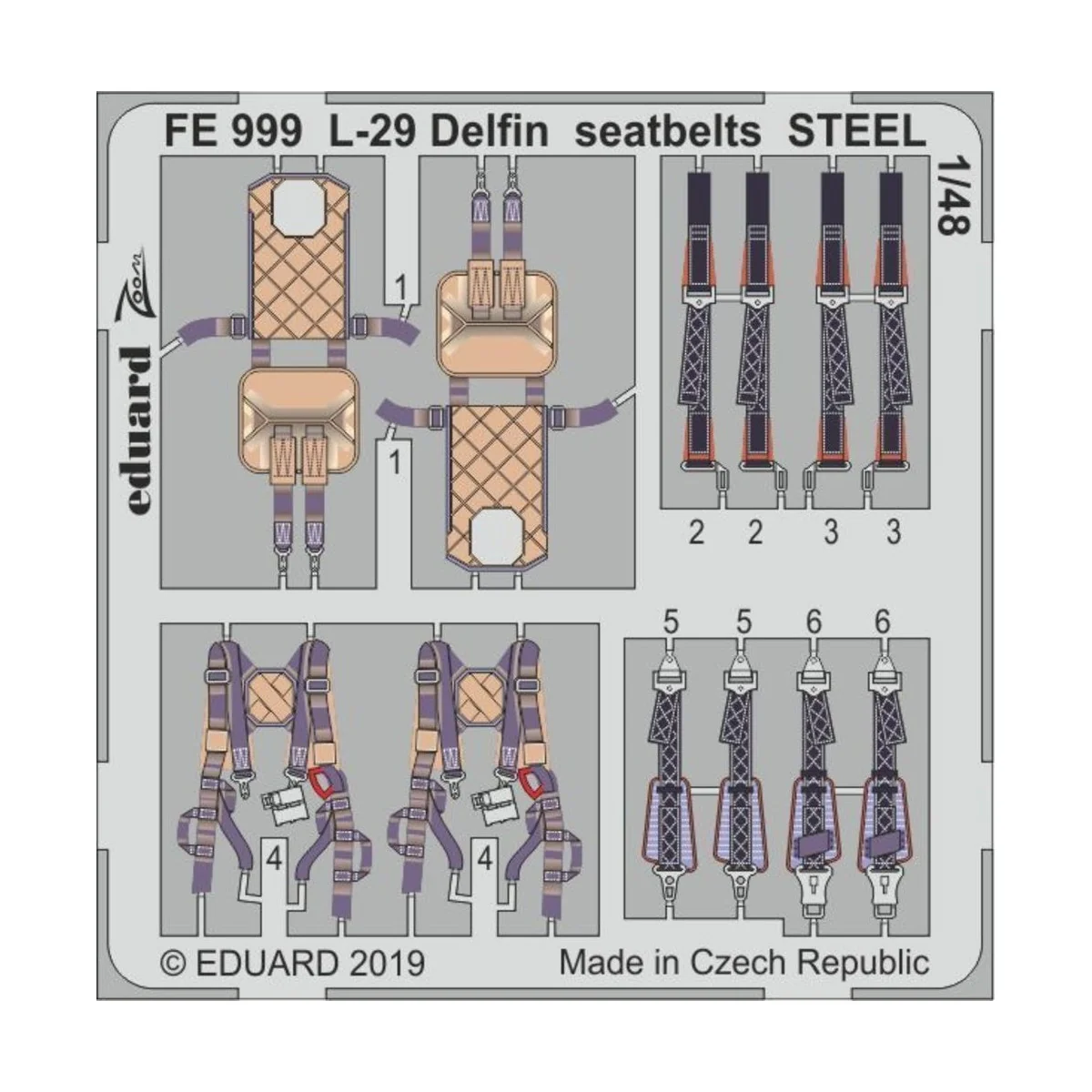 L-29 Delfin seatbelts STEEL for AMK - Eduard Accessories FE999