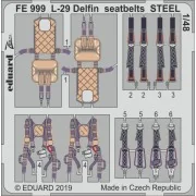 L-29 Delfin seatbelts STEEL for AMK, 1/48 - Eduard Accessories FE999