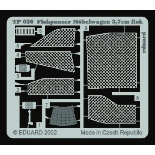 Flakpanzer Möbelwagen 3, 7 cm Flak, 1/35 - Eduard Accessories TP020