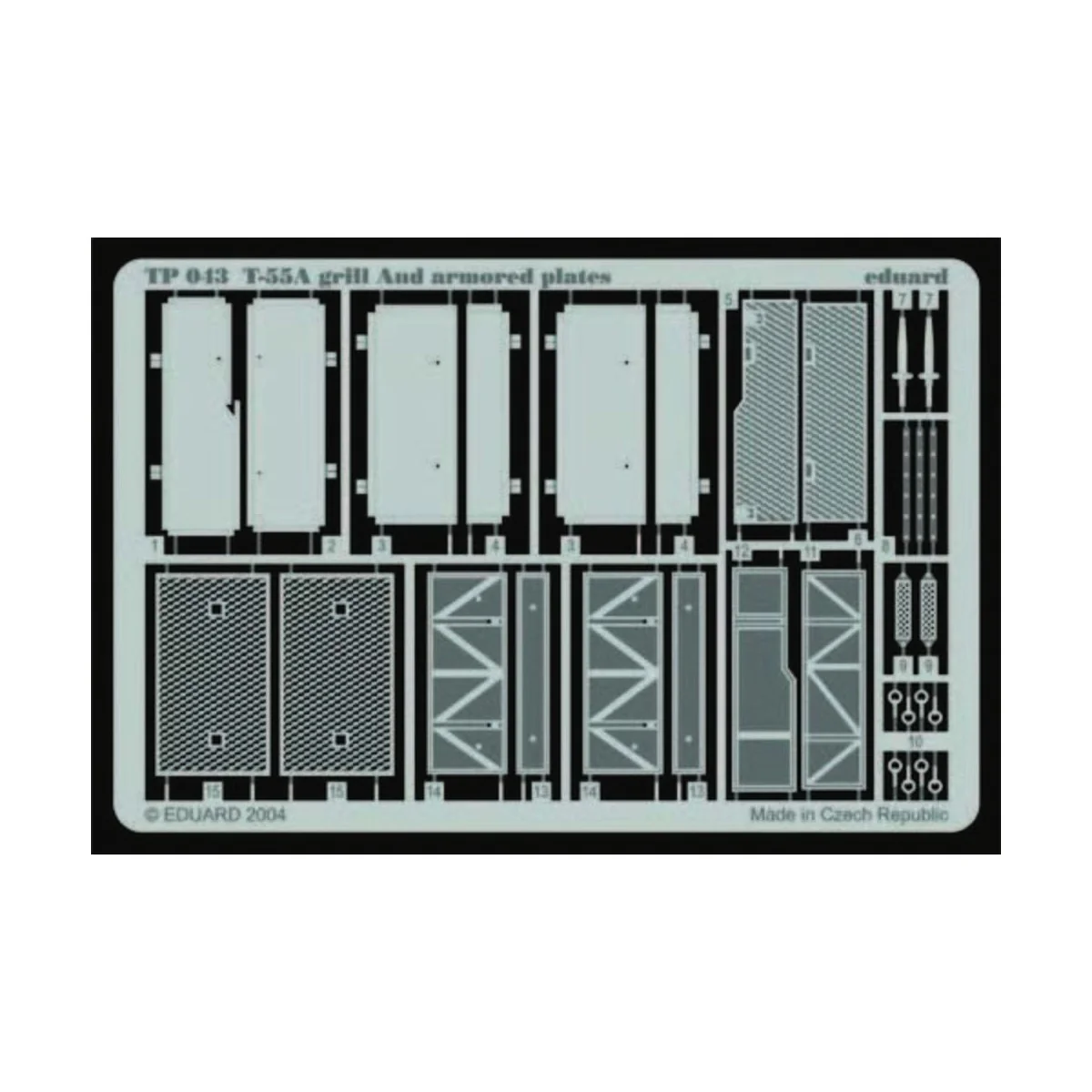 T-55A Grill and armored Plates, 1/35 - Eduard Accessories TP043 T-55A Grill and armored Plates, 1/35 - Eduard Accessories TP043