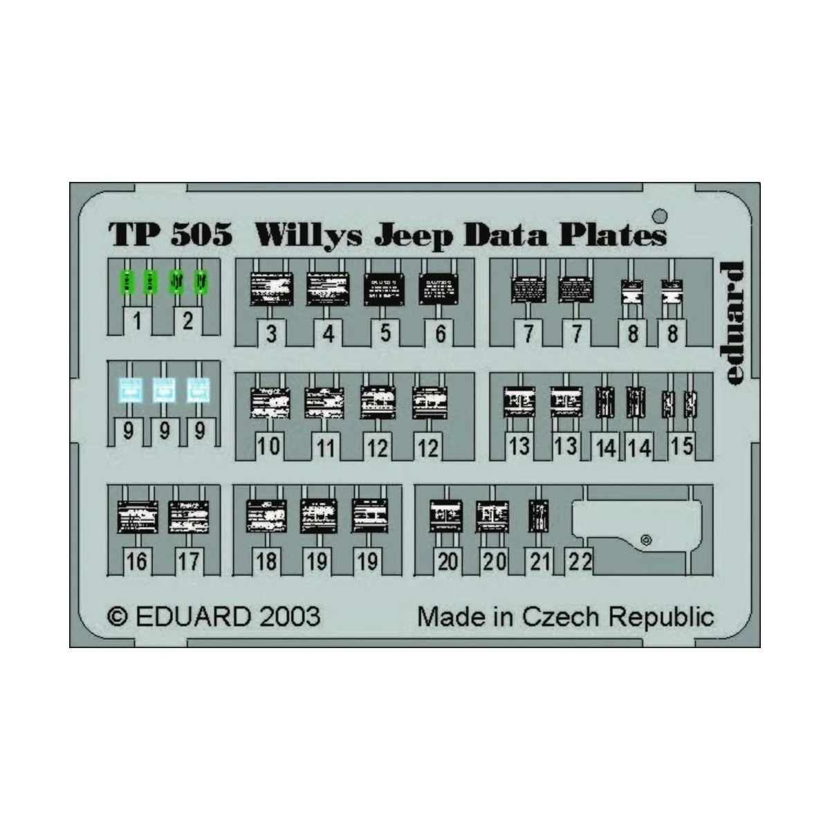 Willys Jeep Data plates, 1/35 - Eduard Accessories TP505