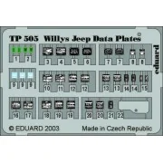 Willys Jeep Data plates, 1/35 - Eduard Accessories TP505