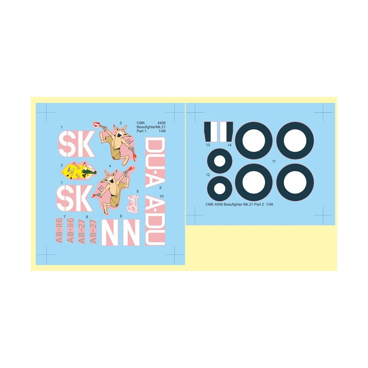 DAP Beaufighter Mk.21 Conversion Set, 1/48 - CMK 129-4406 DAP Beaufighter Mk.21 Conversion Set, 1/48 - CMK 129-4406