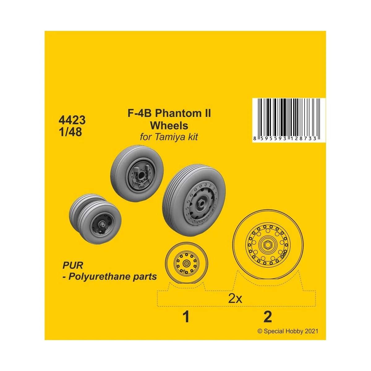 F-4B Phantom Wheels (from Tamiya kit), 1/48 - CMK 129-4423