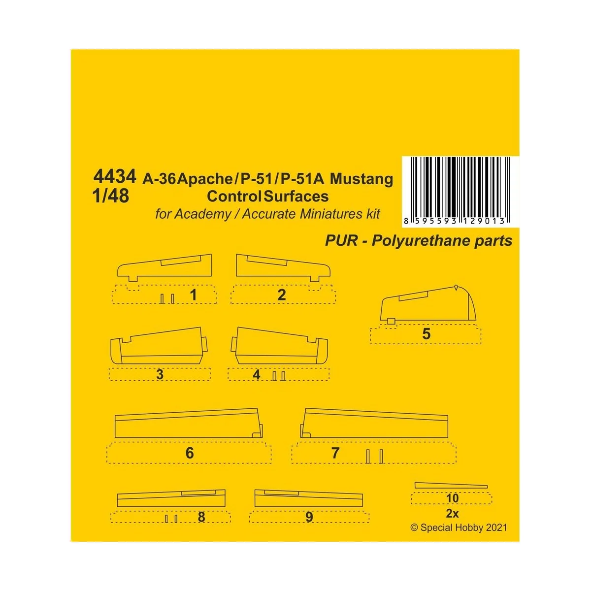 A-36 Apache / P-51 / P-51A Mustang Control Surfaces, 1/48 - CMK 129... A-36 Apache / P-51 / P-51A Mustang Control Surfaces, 1/48 - CMK 129...