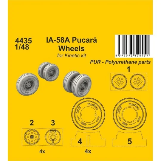IA-58A Pucara Wheels (Kinetic kit) - CMK 129-4435