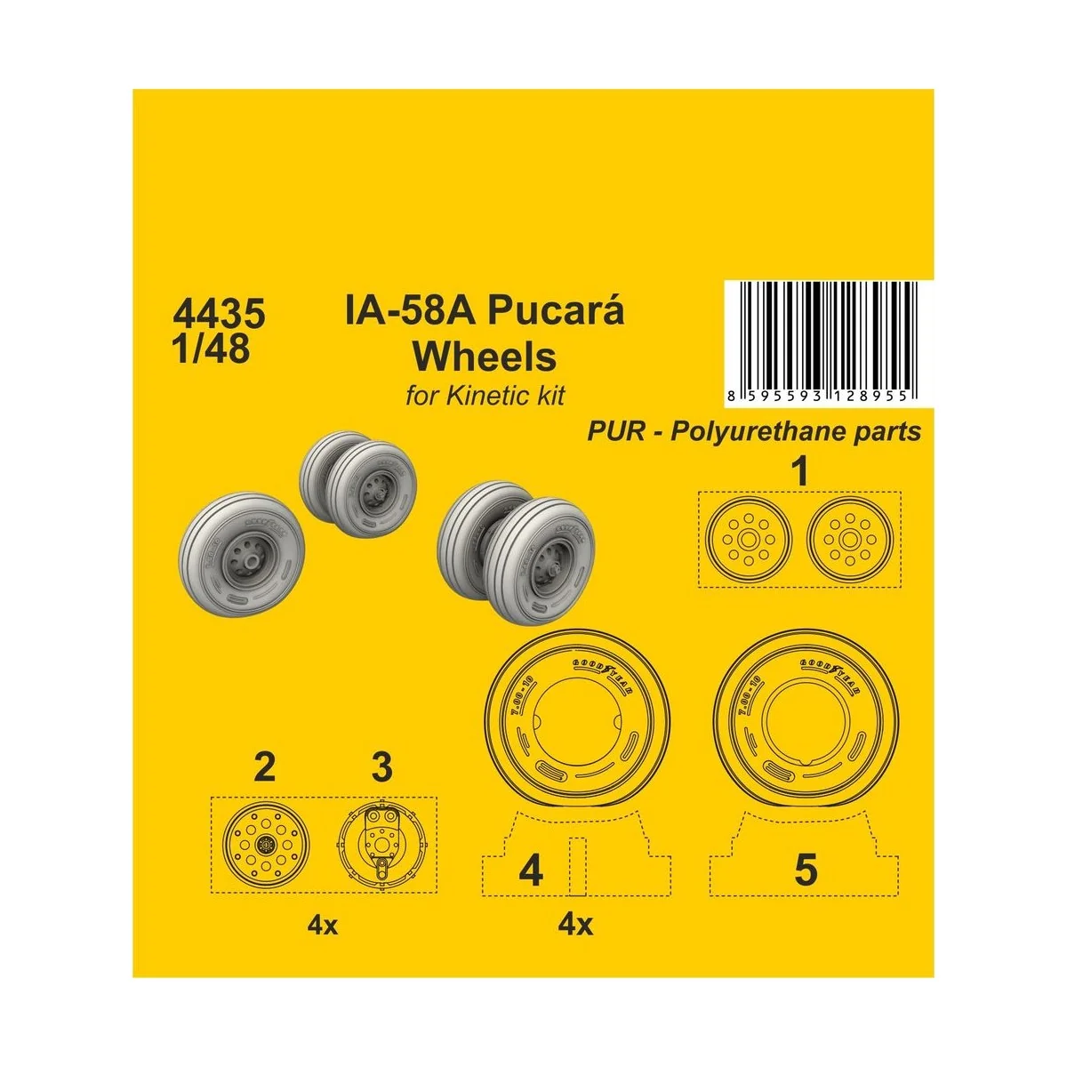 IA-58A Pucara Wheels (Kinetic kit), 1/48 - CMK 129-4435