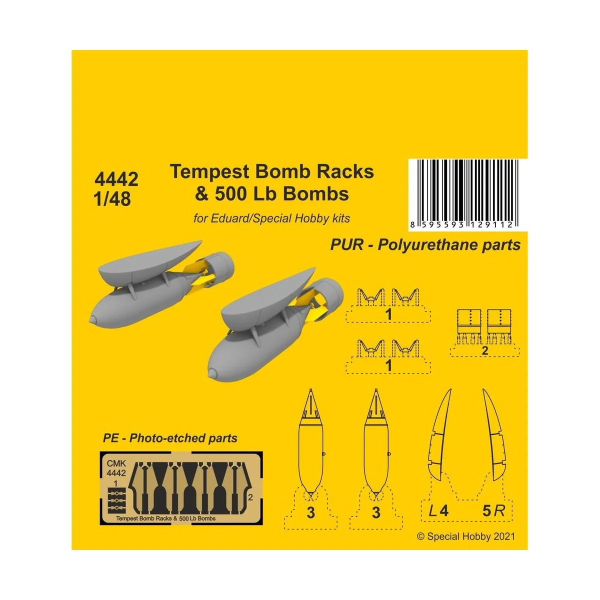 Tempest Bomb Racks & 500 Lb Bombs, 1/48 - CMK 129-4442