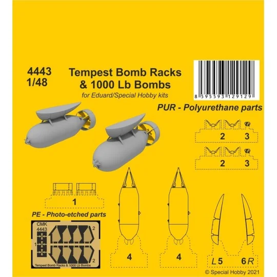 Tempest Bomb Racks & 1000 Lb Bombs - CMK 129-4443